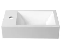 SAPHO AMAROK umývátko, litý mramor, 40x22cm, baterie vlevo, bílá (3)