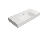 GSI KUBE X keramické umyvadlo 100x47cm, s odkládacími plochami, bez otvoru, bílá mat