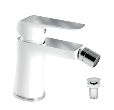 NOVASERVIS Bidetová baterie s výpustí Nobless Tina bílá/chrom - 38011,1