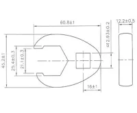 BGS Klíč plochý otevřený, 12.5 mm (1/2") , 25 mm (1)
