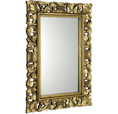 SAPHO SCULE zrcadlo ve vyřezávaném rámu 80x120cm, zlatá