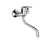 Dřezová nástěnná baterie, Lila, 100 mm, s ramínkem trubkovým ø 18 mm - 200 mm, chrom