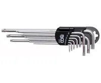 BGS Klíče zahnuté, velmi dlouhé, TS-profil (pro Torx Plus) TS10 - TS50, 9dílná sada