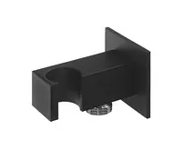 SAPHO Držák sprchy hranatý, pevný, s vyústěním, černá mat (1)