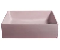 SAPHO FORMIGO betonové umyvadlo na desku, 47,5x36,5cm, růžová mat (5)
