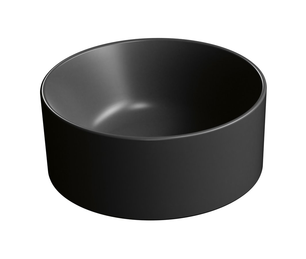Gsi kube x keramické umývátko na desku, průměr 32cm, černá mat