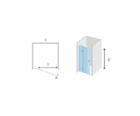 NOVEA Sprchové dveře, 100x200 cm, chrom ALU, sklo Čiré, levé provedení, nerezový žlab ke stěně (3)