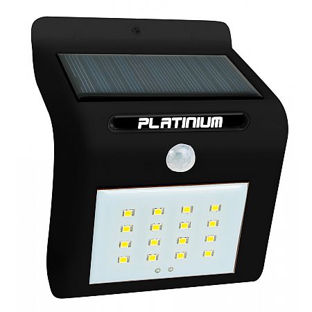 Platinium Nástěnné solární LED světlo s detektorem pohybu - černé