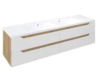 SAPHO WAVE dvojumyvadlová skříňka 179,7x50x47,8cm, bílá/dub alabama