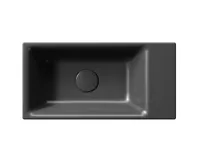 GSI NUBES keramické umývátko 50x25cm, broušená spodní hrana, bez otvoru, pravé/levé, černá mat (4)