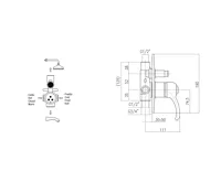 SAPHO KIRKÉ podomítková sprchová baterie, 2 výstupy, bronz (2)