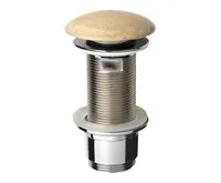 SAPHO BLOK umyvadlová výpust 5/4“, click-clack, zátka leštěný béžový travertin (1)