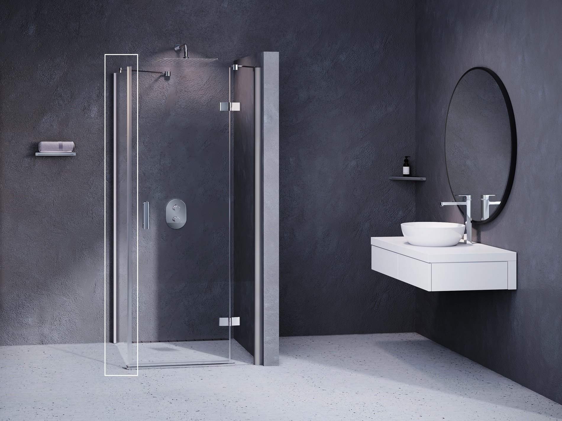 Ravak pevná stěna smartline smps 80 p chrom+transparent