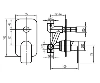 AQUALINE DAPHNE podomítková sprchová baterie, 2 výstupy, chrom (2)