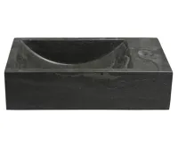 SAPHO BLOK kamenné umývátko 40x22cm, baterie vpravo, antracit (3)