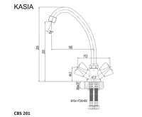 Dřezová stojánková baterie, Kasia, výška baterie 250 mm, chrom (1)