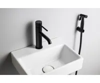 SAPHO RHAPSODY stojánková umyvadlová baterie s bidetovou sprchou, černá (3)