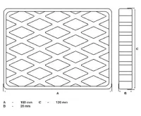 BGS Gumová podložka, pro zvedací plošiny, 160 x 120 x 20 mm (1)