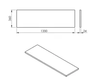 SAPHO PLATO deska Rockstone 1200x24x360mm, bílá mat (3)