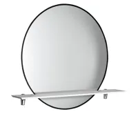 SAPHO SHARON kulaté zrcadlo s LED podsvícením a s policí ø 80cm, černá mat (E28904CI-01)