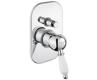 SAPHO KIRKÉ WHITE podomítková sprchová baterie, 2 výstupy, bílá páčka, chrom SAPHO KIRKÉ WHITE podomítková sprchová baterie, 2 výstupy, bílá páčka, chrom