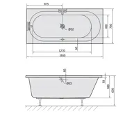 POLYSAN ASTRA B SLIM obdélníková vana 165x75x48cm, bílá (4)