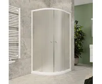 Sprchový kout, Kora Lite, čtvrtkruh, 90 cm, R550, bílý ALU, sklo Grape Sprchový kout, Kora Lite, čtvrtkruh, 90 cm, R550, bílý ALU, sklo Grape