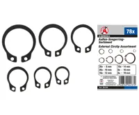 BGS Pojistky seger vnější,  rozpěrný koružek O 3 - 19 mm, 78 kusů