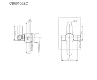 Sprchová podomítková baterie s přepínačem, Zuna, Mbox, hranatý kryt, chrom (2)