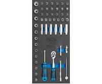 BGS Vložka do dílenského vozíku 1/3: sada nástrčných klíčů, 6,3 mm (1/4"), 50dílná