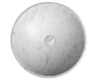 SAPHO BLOK kamenné umyvadlo na desku Ø 42cm, bílá carrara mat (5)