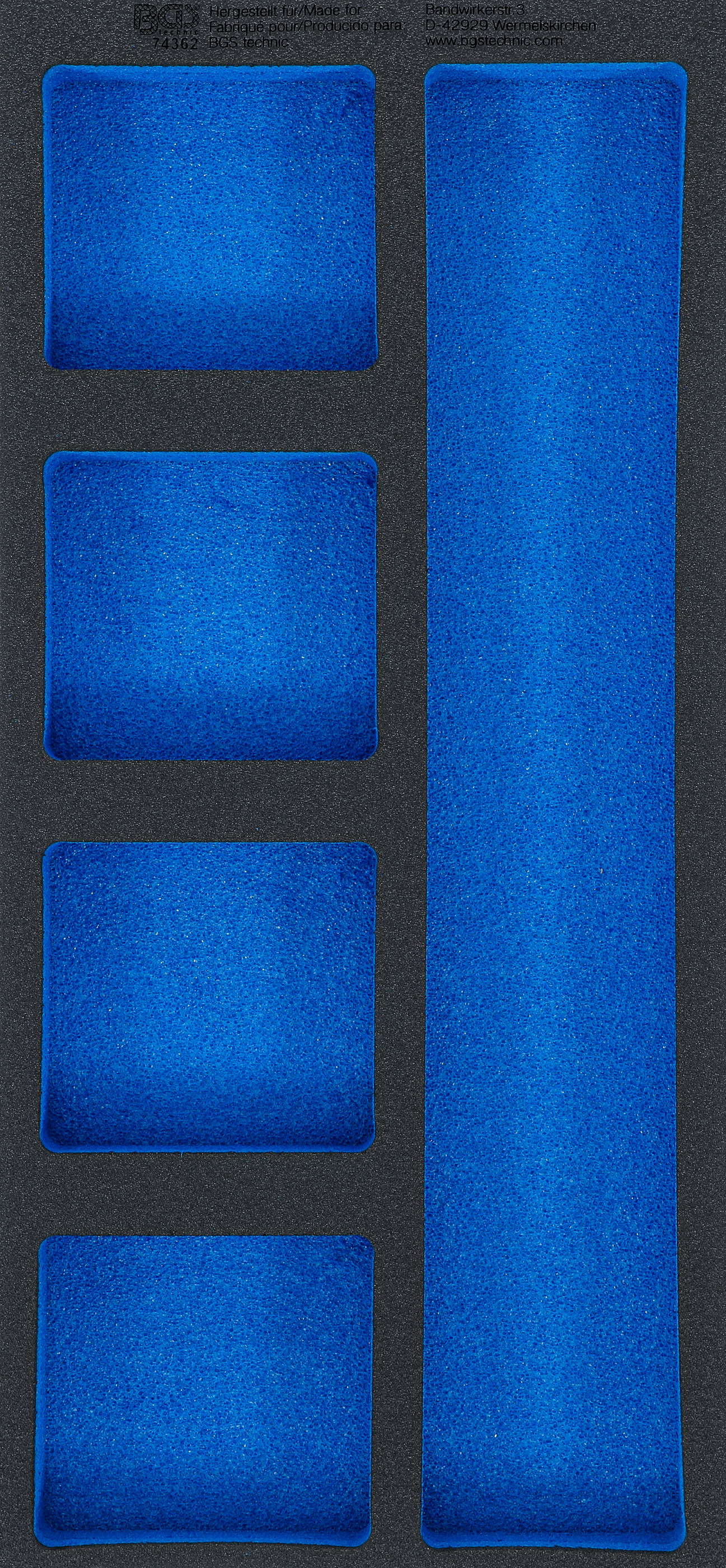 Bgs vložka do dílenského vozíku 1/3, prázdná: 5 odkládací přihrádky , 408 x 189 x 32 mm - bgs