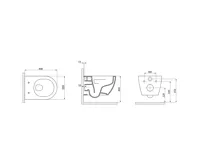 BRUCKNER LUNA závěsná WC mísa, Vortex Rimless, 35,5x49cm, bílá (8)
