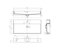 SAPHO AQUATIC umyvadlo, litý mramor, 90x46cm, bílá (5)