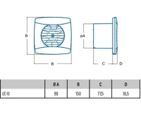 CATA ventilátor UC 10 TIMER 8W 26DB (1)