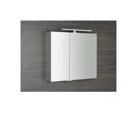 SAPHO MIRRÓ galerka s LED osvětlením, 80x70x16cm, dub stříbrný (1)