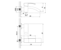 SAPHO GINKO nástěnná vanová baterie, černá mat (7)