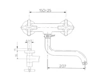 SAPHO AXIA nástěnná baterie, chrom (2)