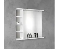 AQUALINE KORIN STRIP zrcadlo s LED osvětlením a policemi 70x70x12cm (3)