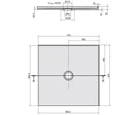 POLYSAN MIRAI sprchová vanička z litého mramoru, čtverec 90x90x1,8cm, bílá (11)