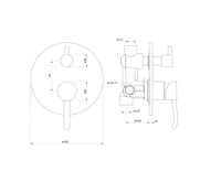 SAPHO LUKA podomítková sprchová baterie, 2 výstupy, otočný přepínač, chrom (2)