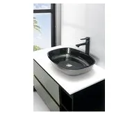 SAPHO KVAORE skleněné umyvadlo na desku, 54x39,5cm, černá (1)