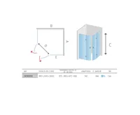 NOVEA sprchový kout, R 550, 90x90x200 cm, pantový, chrom ALU, sklo čiré 6 mm, EC (6)