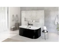 POLYSAN ASTRA DR MONOLITH nástěnná stojící vana 160x75x60cm, bílá/černá (4)