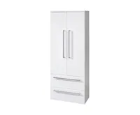 Koupelnová skříňka, závěsná bez nožiček, bílá/bílá