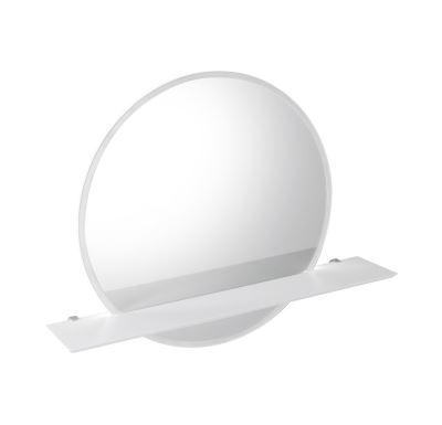 SAPHO VISO kulaté zrcadlo s LED osvětlením a policí ø 60cm, bílá mat