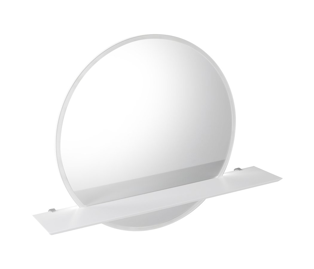 SAPHO VISO kulaté zrcadlo s LED osvětlením a policí ø 60cm, bílá mat