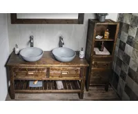 SAPHO BRAND umyvadlová skříňka 130x73x50cm, mořený smrk (4)