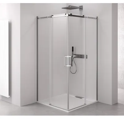 POLYSAN THRON SQUARE obdélníkový sprchový kout 1100x800mm, hranaté pojezdy, rohový vstup