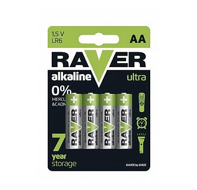 RAVER Alkalická baterie Raver  1,5V AA